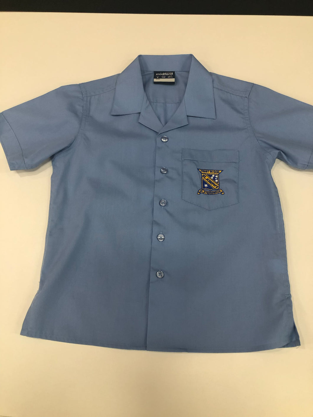 St Josephs Short Sleeve Blue Shirt